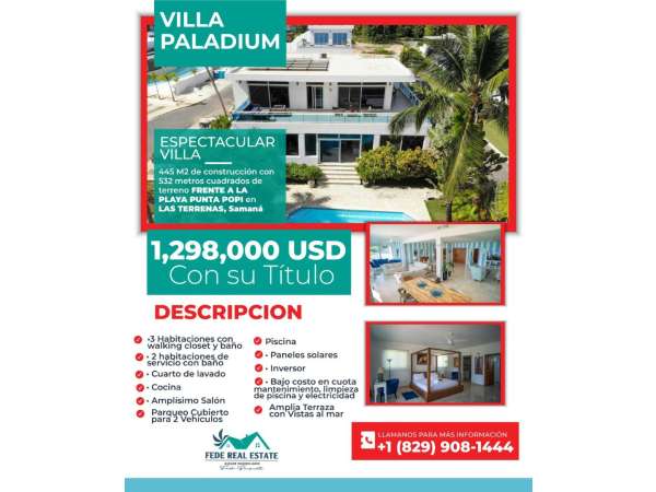 Beachfront Luxury Villa 3 Bedrooms